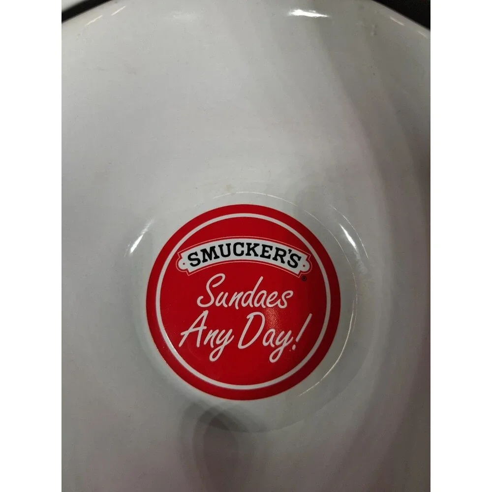 Smucker's Sundaes Any Day Ice Cream Bowls White Scalloped Set of 3 Item 31110